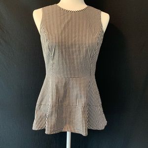WHBM Gingham Peplum Top